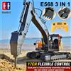 Double E E568 RC Escavatore 17 Canali 1:16 3 IN 1 RC Veicolo da Cantiere Telecomandato Camion Cingolato Escavatore in Lega Regalo di Natale