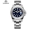 ADDIESDIVE Orologio al quarzo da uomo 200 m Impermeabile Lunetta in ceramica Orologio in acciaio Specchio ingranditore Vetro BGW9 Orologio subacqueo luminoso blu