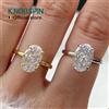KNOBSPIN 1-4CT Anelli Moissanite taglio ovale per le donne Gioielli con diamanti certificati GRA Anello nuziale di fidanzamento in argento sterling s925