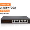 keepLiNK Switch di Rete Non Gestito Multi-Gigabit KeepLiNK a 6 Porte, 4 X 2.5Gb RJ45 + 2 X 10Gb RJ45 per Reti Dati ad Alta Velocità