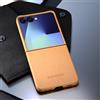 SAMSUNG Custodia protettiva in pelle sottile da ufficio originale di lusso per Samsung Galaxy Z Flip 7 ZFlip7 Cover posteriore per telefono con texture antiurto