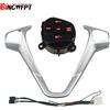 BINGWFPT Copertura del volante del pannello del telaio dell'auto + pulsanti di controllo della velocità + cavo per Ford Fiesta MK7 MK8 Ecosport 2013-2015