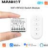 MANHOT WiFi+RF433 Mini Interruttore Intelligente Fai-da-te Modulo Interruttore a 2 Vie Controllo Relè Intelligente Automazione Interruttore Compatibile con Tuya Google Home