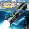 paweinuo Torcia professionale per immersione profonda 500M 200000 LM IPX8 Torcia subacquea a LED Premere interruttore Torcia per esplorazione Torcia per immersione Lampada a mano