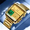 VA VA VOOM Orologio elettronico da uomo quadrato 46mm LED orologio da polso con sveglia in acciaio inossidabile orologio sportivo al quarzo con movimento in oro di lusso delle migliori marche