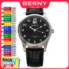 BERNY Orologio da uomo al quarzo Classic Dress VJ76 Move Easy Read Analogico in morbida pelle 3ATM Impermeabile Orologio da polso da uomo con display superiore