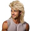 hairjoy Parrucche sintetiche biondo cenere a mullet per uomo, per costumi anni '70 e '80, parrucche divertenti resistenti al calore, parrucca rock sintetica da uomo per feste e cosplay