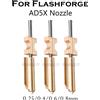 BEGRINT Ugello bimetallico per Flashforge AD5X, ugelli hotend in acciaio inossidabile di nuova generazione 0.25/0.8/0.6/0.4mm, ricambi per stampanti 3D per ASA