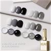 XEIJAYI Kit di smalti gel professionali lucidi e opachi grigi da 1/6 pezzi, set per manicure UV/LED Soak Off, chic e moderno