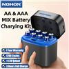 NOHON AA/AAA Batterie Ricaricabili 1.5V Kit Mix per Giocattolo Console di Gioco Mouse Telecomando Campanello Monitor della Pressione Sanguigna