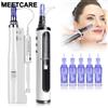 MEETCARE Microneedle Elettrico con 5 Livelli di Regolazione, Penna Derma per Microneedling, Strumento per la Cura della Pelle o Cartuccia con Ago Rotondo da 9, 12, 24, 36 Punte