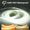 MJJC Strisce LED COB AC 220V IP67 Lampada a nastro impermeabile Bianco caldo Nastro flessibile bianco naturale per la decorazione di illuminazione esterna