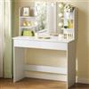 WOLTU Comò da toeletta con specchio a LED 2 cassetti 4 ripiani portaoggetti 90x40x125 cm Tavolo da trucco per ragazze e donne Camera da letto