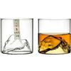 FEB.WIND Set di Bicchieri da Whisky 3D Guanshan da 5 Oz, Calice in Cristallo Trasparente Adatto per Bere Whisky, Cognac, Cocktail e Vino Ghiacciato