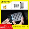 USVOTOV Set di Pedali UV in Alluminio con Blocco Automatico, Copri Pedali Acceleratore e Freno per Tesla Model Y Juniper Model 3 YL 2026-2021