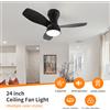 ludengchaoshi Piccolo ventilatore da soffitto moderno a LED, motore CC, lampada a sospensione con regolazione remota per soggiorno, camera da letto, sala da pranzo, ventilatore elettrico
