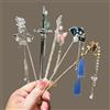 FORWOT Elegante stile cinese spada forchetta per capelli nappa bastone per capelli panini design acconciatura accessori per capelli gioielli da donna forcina per capelli