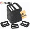 Meetee 5-20 Pezzi Fibbie a G in Metallo Nero 20-38mm, Chiusure Scorrevoli Tri-Glide per Cinghie, Accessori per Regolazione Zaini e Borse