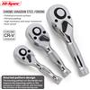 Hi-Spec Chiave a Cricchetto Mini Hi-Spec 1/4 3/8 1/2 72 Denti, Chiave a Bussola Rapida 2-in-1 a Doppia Testa, Chiave Dinamometrica Corta per Riparazioni