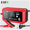 EAFC 12V 6A Caricatore intelligente per riparazione impulsi multimodale per batteria AGM/GEL per auto moto con display LCD a 6 protezioni