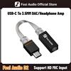 Fosi Audio D2 DAC USB e Amplificatore per Cuffie in Alluminio, Adattatore USB-C a 3.5mm con Supporto Ingresso MIC, Chip CX31993