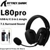 ATTACK SHARK L80PRO Cuffie da gioco wireless 2.4G/BT/Wired Driver ultraleggeri da 40 mm Cuffie a bassa latenza per PC PS5 Switch Xbox