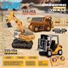 ZWN Modellino Auto RC 1:64, Escavatore Telecomandato 2.4G, Camion Ribaltabile, Carrello Elevatore, Veicolo da Costruzione Simulato in Lega e Plastica, Giocattolo per Bambini