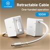 Hagibis Cavo USB C Retrattile Hagibis 100W, Cavo di Ricarica Unidirezionale Tipo C a C, Cavo di Ricarica Rapida da Scrivania per iPhone 17, Macbook, iPad