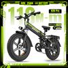 DEEPOWER H20Pro Bici Elettrica Pieghevole per Adulti, Motore ad Alta Coppia da 110 Nm, Batteria LG 48V 25Ah, Sospensione Completa, Freni Idraulici, Pneumatici Fat 20"×4.0", Shimano 7 Velocità,