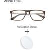 ZENOTTIC Occhiali da vista ZENOTTIC per uomo Lenti fotocromatiche multifocali progressive quadrate in acetato Correzione della miopia Ottica