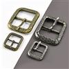 Meetee 1/2/5 Pezzi Fibbie per Cinture 20/35/40mm in Ottone Argento Antico Vintage, Fibbie a Perno per Regolazione Cinture, Decorazione e Accessori in Pelle