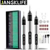 JANGKLIFE Kit di utensili rotanti a batteria USB Penna per incisione del legno Fai da te per gioielli Mini trapano wireless in metallo e vetro