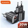 toocki Caricabatterie Mini USB Toocki 20W GaN a Doppia Porta, Ricarica Rapida PD Tipo C per iPhone 17 16 15 14 Pro Max Samsung S23 S24
