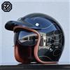 orz Casco Moto per Adulti ORZ, Stile Retrò, 3/4 Aperto con Visiera Parasole, Omologato DOT