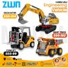 zwn Modellino RC ZWN 1:64, Escavatore Telecomandato, Camion Ribaltabile, Carrello Elevatore in Lega e Plastica, Veicolo da Costruzione Simulato per Bambini