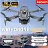 Lenovo Drone Lenovo 2026 NEW AE19 con telecomando, sistema anticollisione, doppia fotocamera 8K HD, motori brushless, WiFi FPV, quadricottero pieghevole.