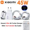 XIAOMI Caricabatterie Originale Xiaomi Redmi Note 14 Pro 45W Turbo, Adattatore EU con Cavo Type C per Mi 11T 10T POCO X3 NFC X4 GT M5S M6