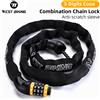 WEST BIKING Lucchetto per Bicicletta 65-150CM Catena Multilunghezza per Bici Moto E-bike con Codice a 5 Cifre Antifurto