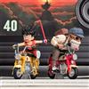 Bandai Nuova Figura Anime Dragon Ball Z da 13cm, Son Goku e Maestro Roshi su Moto, Giocattolo d'Azione in PVC Kame Sennin per Bambini