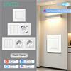 BSEED Interruttore Luce Smart WIFI a 1/2/3 Gang 2 Vie con Presa a Muro EU, Cornice in Plastica, Compatibile Tuya Smart Life, Senza Linea Neutro