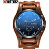 CURREN 8225 Orologio di Lusso con Quadrante Grande e Calendario, Resistente all'Acqua, Quadrante Blu Luminoso, Orologio al Quarzo con Cinturino in Pelle