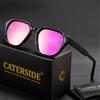 CATERSIDE Occhiali da Sole Unisex con Montatura Quadrata alla Moda, Protezione UV400 per Uso Quotidiano, Montatura in PC, Aste in Propionato