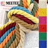 Meetee Corde in Cotone Colorate da 5 Metri, 5-20mm, a 3 Fili Intrecciati, per Cinghie di Borse, Corde per Tessitura, Corda per Macramè, Accessori per Cucito