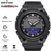 NORTH EDGE FORTRESS 2026 Orologio Digitale da Uomo, Sportivo, Impermeabile 50M, con Ora Mondiale e Conto alla Rovescia, Orologio da Polso Elettronico LED