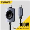 ESSAGER Cavo di ricarica Essager 100W 2 in 1 per iPhone 17 16 15 Pro Max e iWatch, caricatore magnetico da USB-C a USB-C, cavo di ricarica rapida