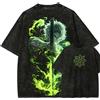 Bandai T-shirt Demon Slayer da uomo e da donna, lavata, Sanemi Shinazugawa, estiva/primaverile, anime, retrò, effetto distressed, di alta qualità, a maniche corte