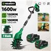 NEWBENY Motozappa Elettrica a Doppia Lama, Coltivatore, Rasaerba, Attrezzo da Giardino per la Lavorazione del Terreno, Compatibile con Batteria Makita 21V