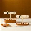 Oirlv Espositore Premium in Legno per Orologi, Vassoio Porta Gioielli, Foderato in Velluto, Organizzatore in Legno per Orologi, Anelli, Orecchini e Bracciali