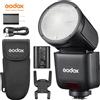 Godox Nuovo flash Godox V1 Mid Speedlite a batteria agli ioni di litio con testa rotonda, TTL wireless per Canon, Sony, Nikon, Fuji, Olympus