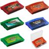 Bandai Set di cartucce di gioco Pokemon GBA premium a 32 bit, rubino, zaffiro, smeraldo, fuoco, rosso, foglia, verde, gioco retrò